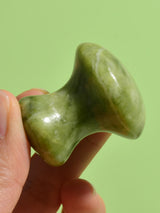 Natural Green Quartz Facial Massager Roller – Mushroom Shape Eye & Neck Beauty Tool