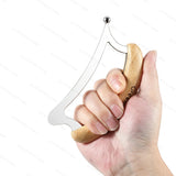 Premium Stainless Steel Fascia Knife with Natural Bamboo Handle – Deep Body Gua Sha Massage, Comfortable Grip, Home & Spa Use