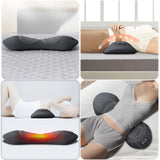 3-in-1 Electric Lumbar Support Pillow – Adjustable Height Back Massager with Heat for Lower Back Pain Relief