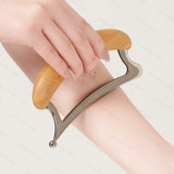 Premium Stainless Steel Fascia Knife with Natural Bamboo Handle – Deep Body Gua Sha Massage, Comfortable Grip, Home & Spa Use