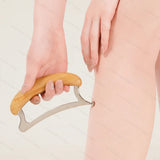 Premium Stainless Steel Fascia Knife with Natural Bamboo Handle – Deep Body Gua Sha Massage, Comfortable Grip, Home & Spa Use