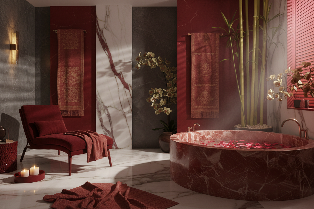 Luxury spa background option with red #EC1818
